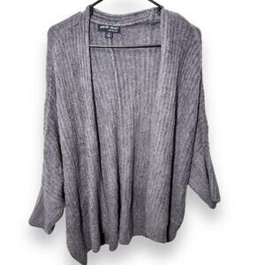 Barefoot Dreams Cozychic Lite Gray Purple Shrug Cardigan Plus Size 1X Open Front